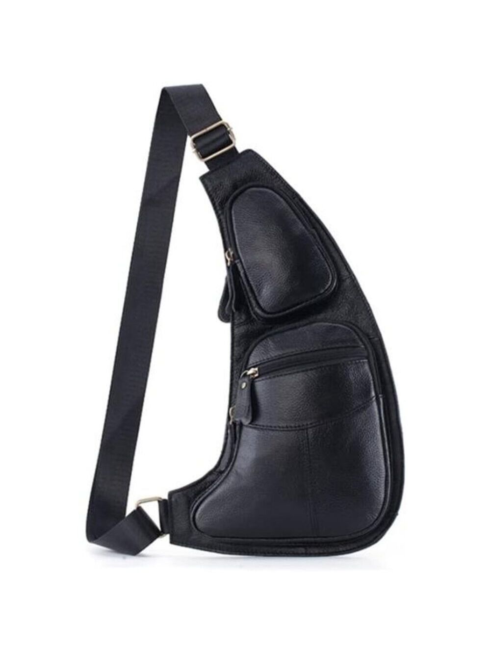 mens leather sling bag crossbody chest backpack vintage shoulder daypack travel